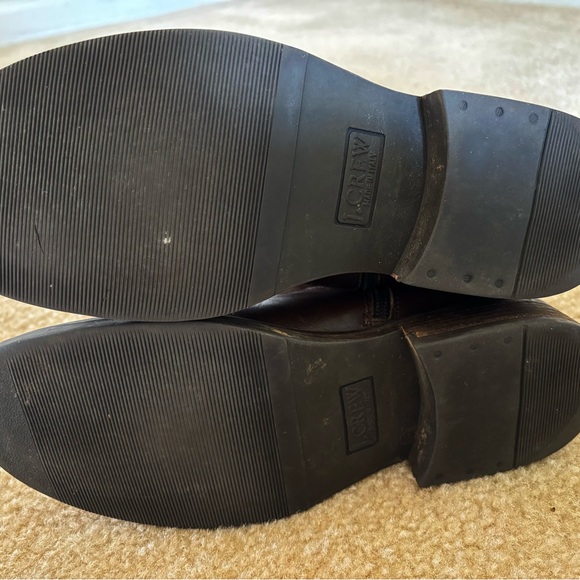 J Crew Knee High Dark Brown Leather Riding Boot 9 8.5 Made in Italy Rubber Soles - Picture 2 of 6